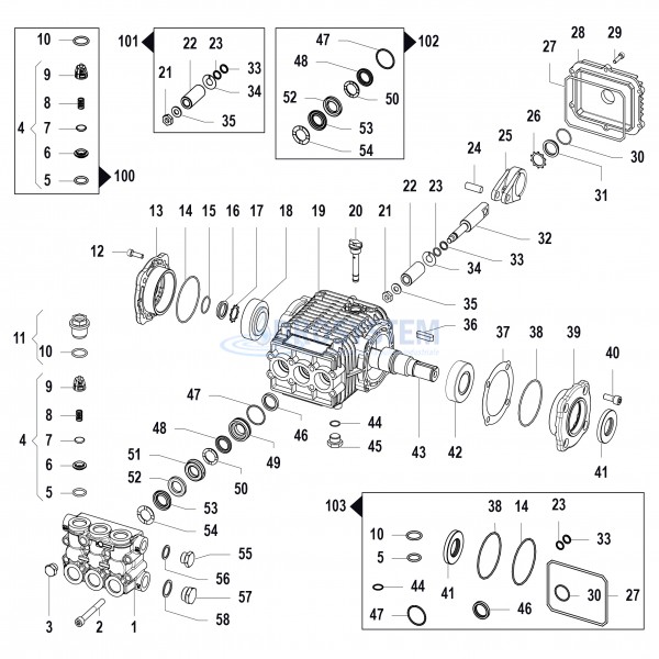 Kit Revisione Pompa Comet FW2 4022S- 64100600
