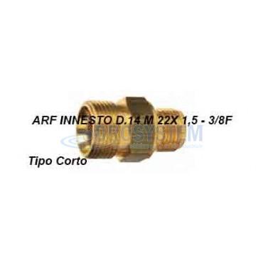 Nipplo Innesto D.14  3/8 M x m 22x 1,5 Tipo ARF TEC 4130800003